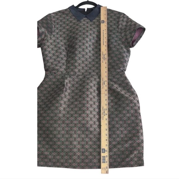 Club Monaco Talis Brocade Patterned Mini Dress with Blue Collar Sz 12 - Picture 7 of 12